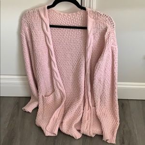 Pink oversized cardigan